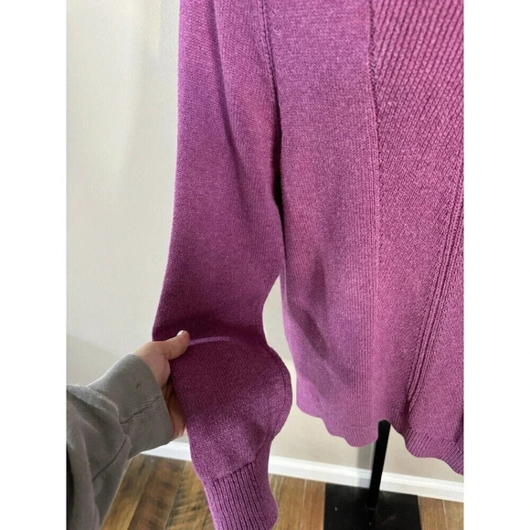 LL Bean Sweater Womens Medium Boat Neck Cotton  Knit Collar Pullover - Picture 2 of 7